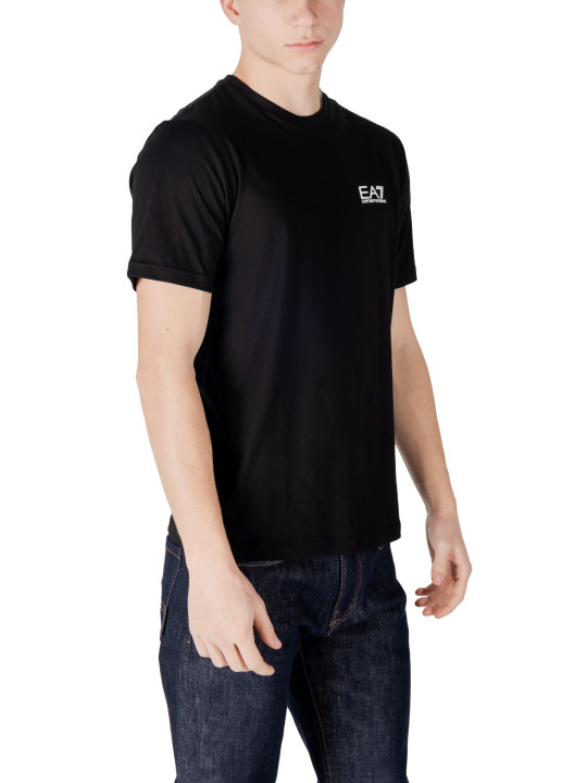 EA7 weißes Logo Baumwoll-T-Shirt