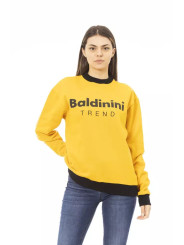 Sweaters Chic Yellow Cotton Fleece Hoodie with Logo 200,00 € 2000050019753 | Planet-Deluxe