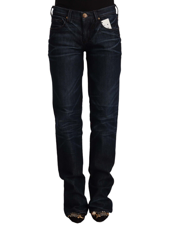 Jeans & Pants Chic Dark Blue Mid Waist Jeans 300,00 € 8034166087041 | Planet-Deluxe