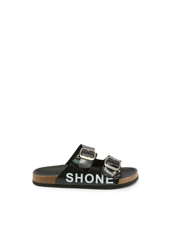 Schwarze Riemchensandalen mit Keilabsatz Schwarze Riemchensandalen mit Keilabsatz