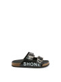 Schwarze Riemchensandalen mit Keilabsatz