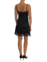 Dresses Elegant Black Silk Lace Lingerie Dress 1.300,00 € 8058696534097 | Planet-Deluxe