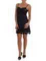 Dresses Elegant Black Silk Lace Lingerie Dress 1.300,00 € 8058696534097 | Planet-Deluxe