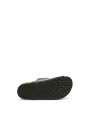 Schwarze Gummi-Sandalen mit Lederriemen