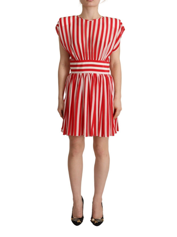 Dresses Elegant Striped Silk A-Line Mini Dress 2.400,00 € 8054802070794 | Planet-Deluxe