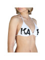 Weißes Bikini-Oberteil mit Schriftzug Kalf