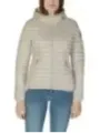 Weiße gesteppte Damenjacke mit Kapuze