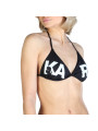 Schwarzes KA-Logo-Bikini-Oberteil