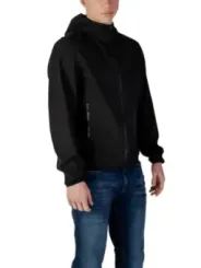 Schwarze Kapuzenjacke mit Reißverschluss