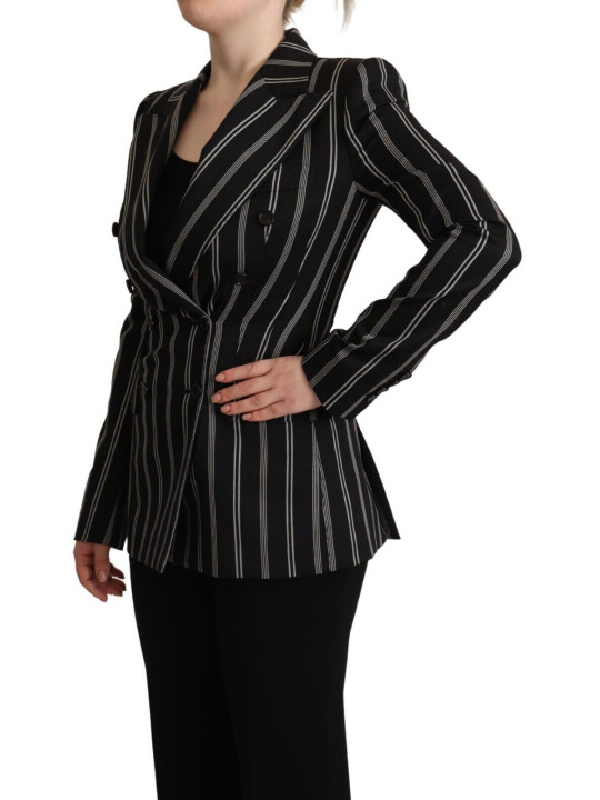 Jackets & Coats Elegant Striped Wool Stretch Jacket 2.600,00 € 8057155021468 | Planet-Deluxe