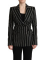 Jackets & Coats Elegant Striped Wool Stretch Jacket 2.600,00 € 8057155021468 | Planet-Deluxe