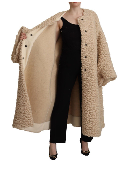 Jackets & Coats Elegant Beige Cashmere Overcoat Jacket 5.000,00 € 8057155149421 | Planet-Deluxe