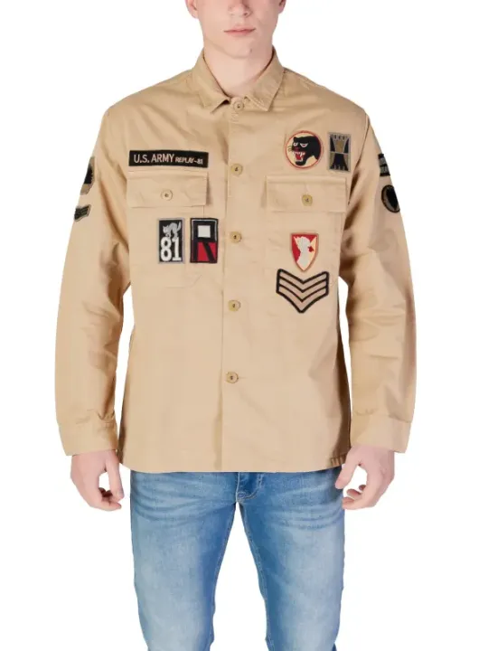 Replay Military Overshirt Creme Farbe