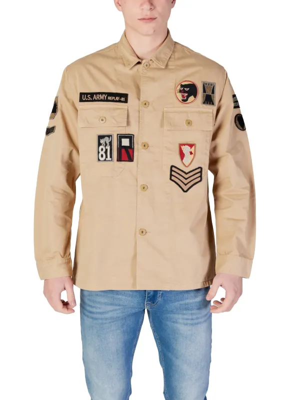 Replay Military Overshirt Creme Farbe Replay Military Overshirt Creme Farbe