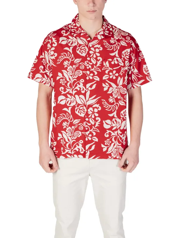 Rotes Replay-Hemd mit Blumenmuster Rotes Replay-Hemd mit Blumenmuster
