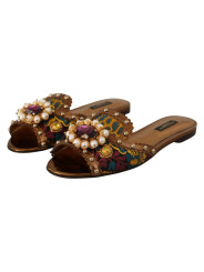 Flat Shoes Chic Floral Print Flat Sandals with Faux Pearl Detail 2.000,00 € 8053286887560 | Planet-Deluxe