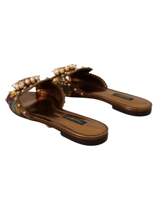 Flat Shoes Chic Floral Print Flat Sandals with Faux Pearl Detail 2.000,00 € 8053286887560 | Planet-Deluxe