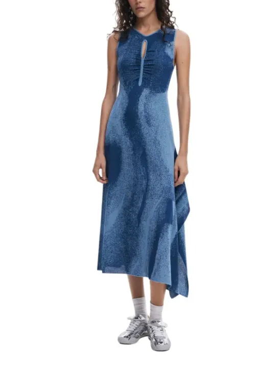 Sparkly blaues Desigual Sommerkleid