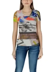Buntes Desigual Grafik T-Shirt Frau