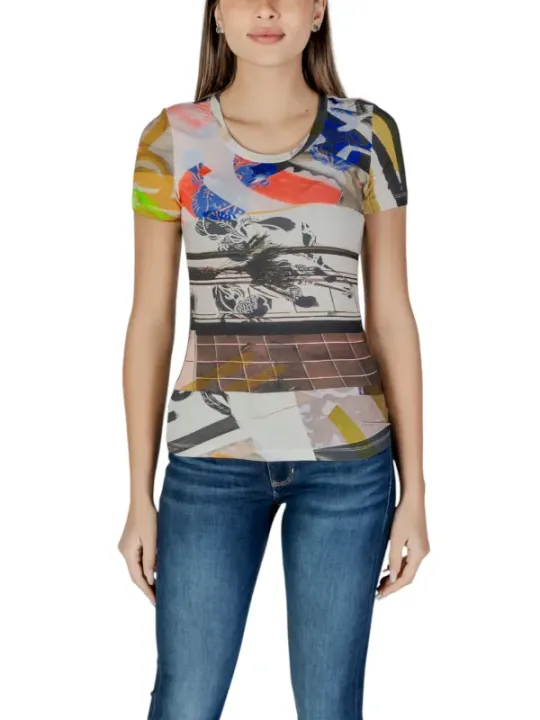 Buntes Desigual Grafik T-Shirt Frau