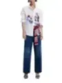 Blumiger weißer Desigual Oversize-Bluse