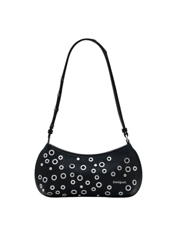 Schwarze Desigual Handtasche mit Löchern