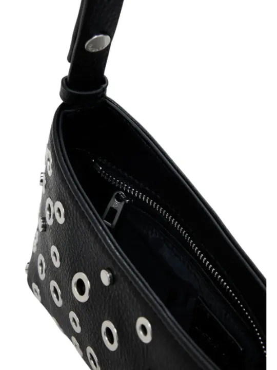 Desigual schwarze Lederhandtasche Innenansicht