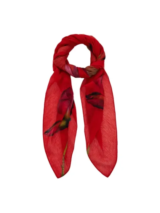 Roter Desigual Blumen-Halstuch-Schal
