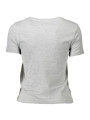Tops & T-Shirts Chic Gray Printed Crew Neck Tee for Her 40,00 € 7618483465532 | Planet-Deluxe