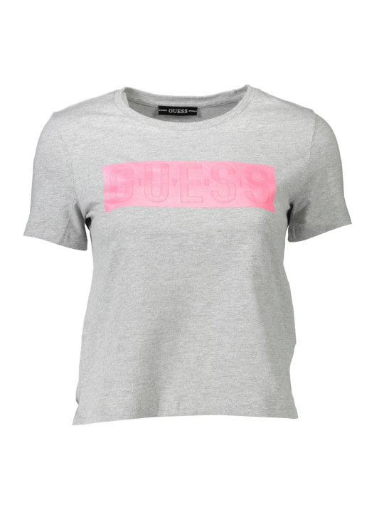 Tops & T-Shirts Chic Gray Printed Crew Neck Tee for Her 40,00 € 7618483465532 | Planet-Deluxe