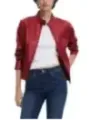 Roter Desigual Leder Cropped Blazer