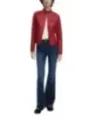 Roter Desigual Nappa Leder Blazer