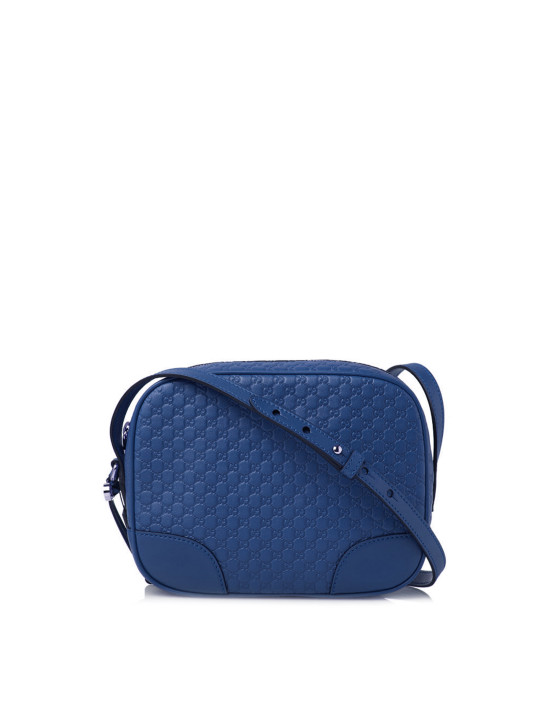 Blauer Gucci Leder Umhängetasche