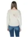 Beiger V-Ausschnitt French Terry Pullover