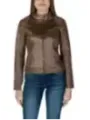 Dunkle braune Desigual Lederjacke