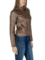 Desigual Lederjacke mit auffälligem Kragen