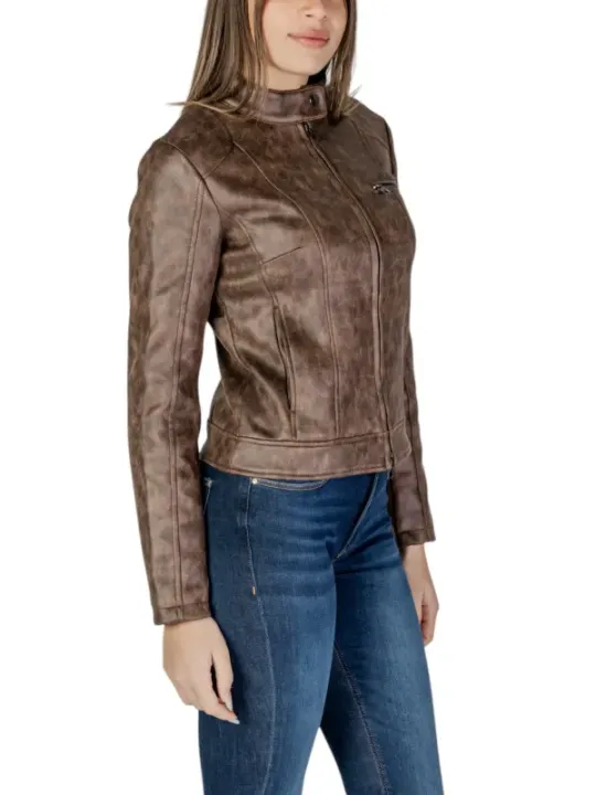 Desigual Lederjacke mit auffälligem Kragen