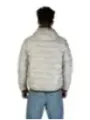 Weiße Blauer Daunenjacke mit Kapuze