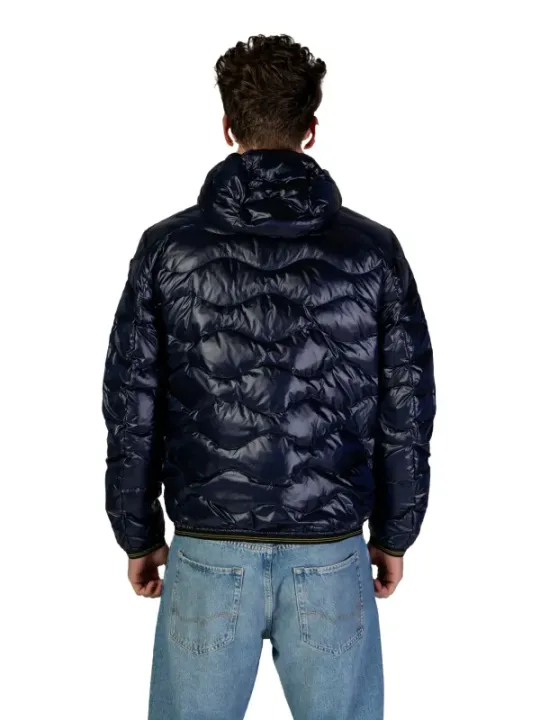 Schwarze gesteppte Kapuzenjacke für Herren