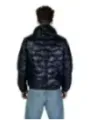 Schwarze gesteppte Kapuzenjacke für Herren