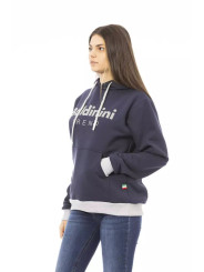 Sweaters Chic Blue Cotton Hoodie with Front Logo 210,00 € 2000050101403 | Planet-Deluxe