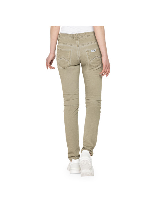 Beige Jeans, hoher Bund, Damen