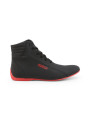 Schwarze rote Sparco Rennstiefel