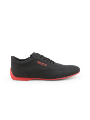 Schwarze rote Sparco Rennschuhe