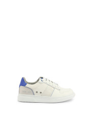 Weiße Sneaker mit blauem Detail