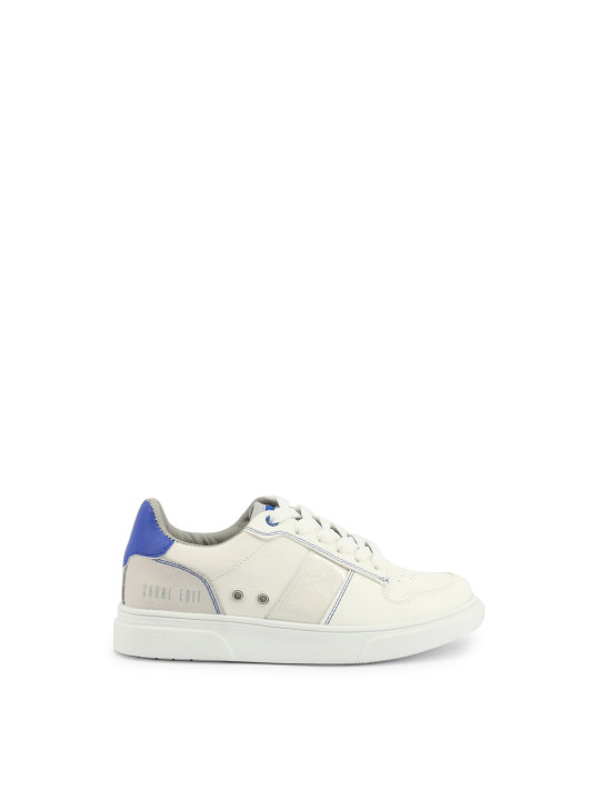 Weiße Sneaker mit blauem Detail