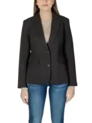 Dunkler Damen Blazer, klassisch geschnitten