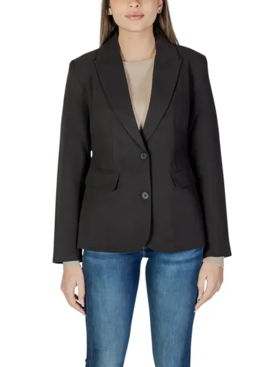 Dunkler Damen Blazer, klassisch geschnitten