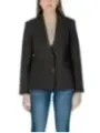 Dunkler Damen Blazer, klassisch geschnitten