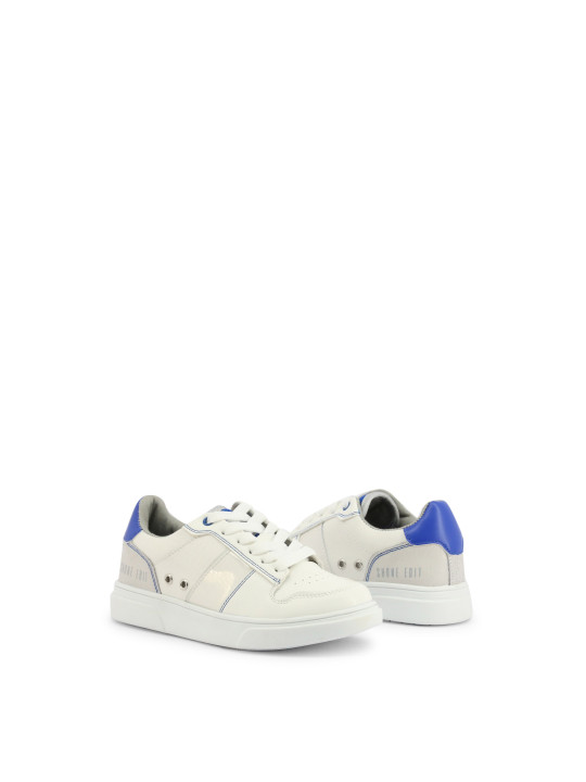 Weiße Sneaker mit blauen Akzenten